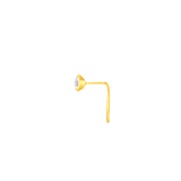 22K Yellow Gold Cubic Zirconia Small Classic Nose Pin with Wire with gold weight of 0.9g